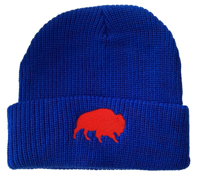 Buffalo Knit Hat Royal and Red