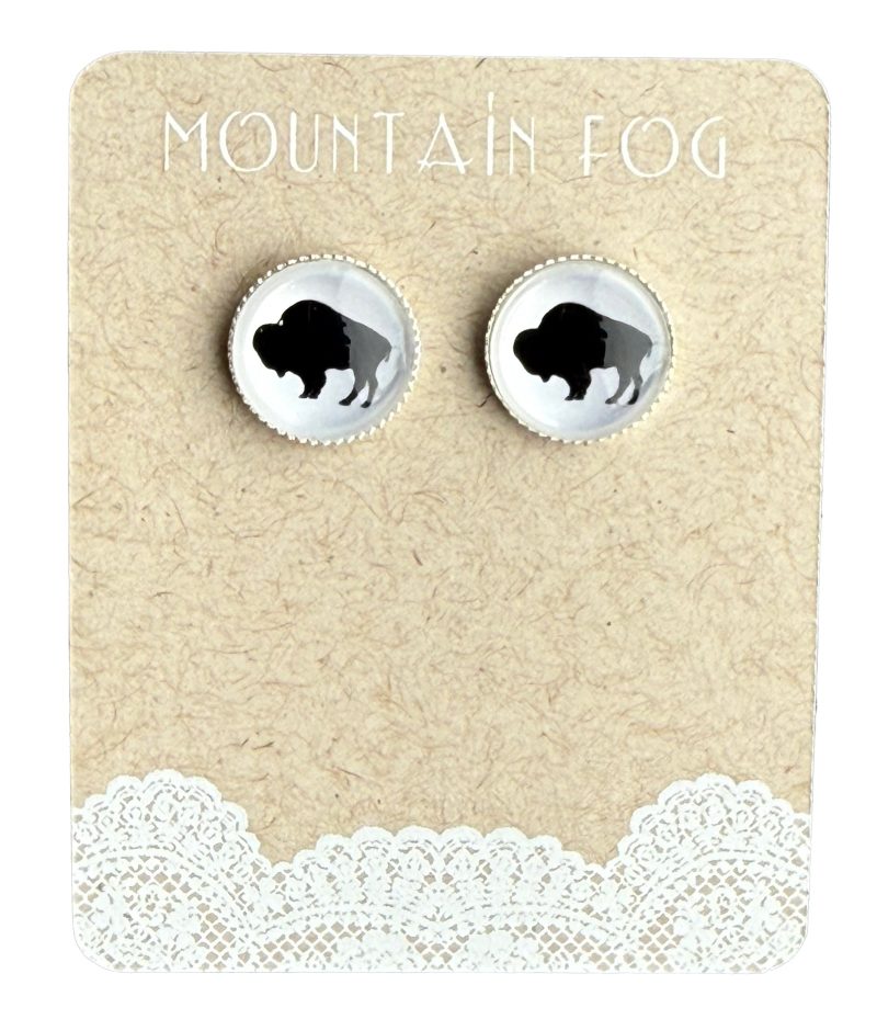 Mountain Fog Jewelry Black Buffalo Studs