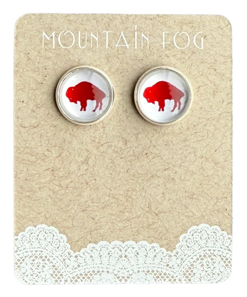 Mountain Fog Jewelry Red Buffalo Studs