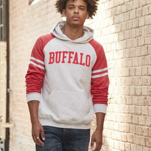 Red Modeled Varsity Hoodie